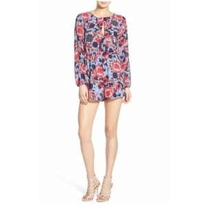 Leith Floral Keyhole Neck Long Sleeve Romper